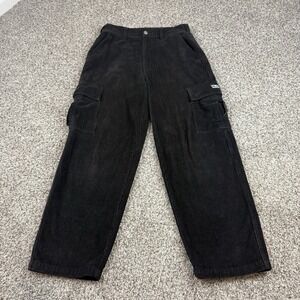 Obey Corduroy Pants Mens 30x29 Black Baggy Y2K Skater Hip Hop